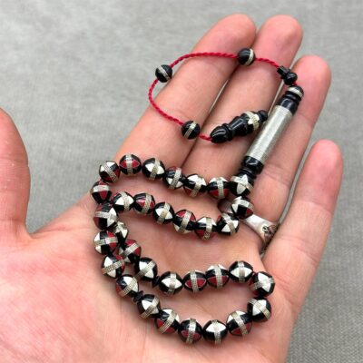 Kuka Ağacı Tesbih Sarma İşlemeli Mineli